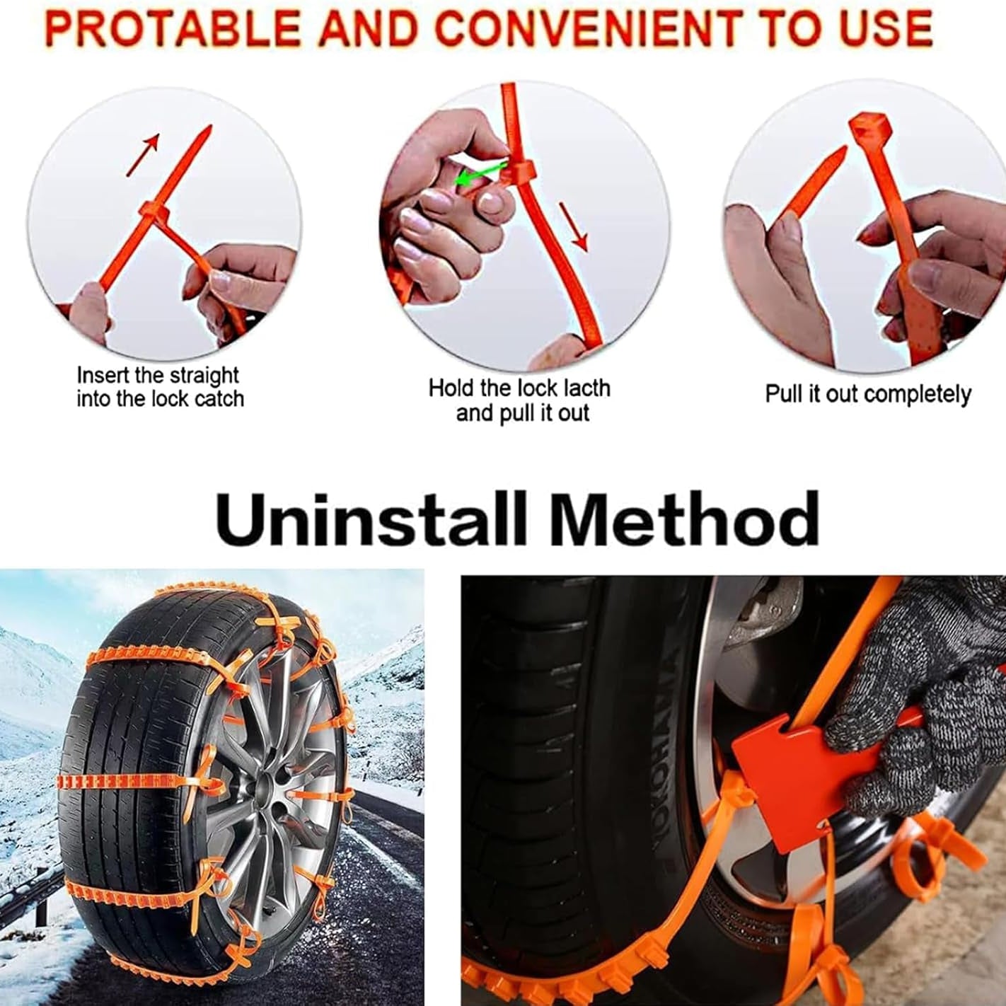 Reusable Anti-Snow Tire Chains (20PCS / 25PCS)