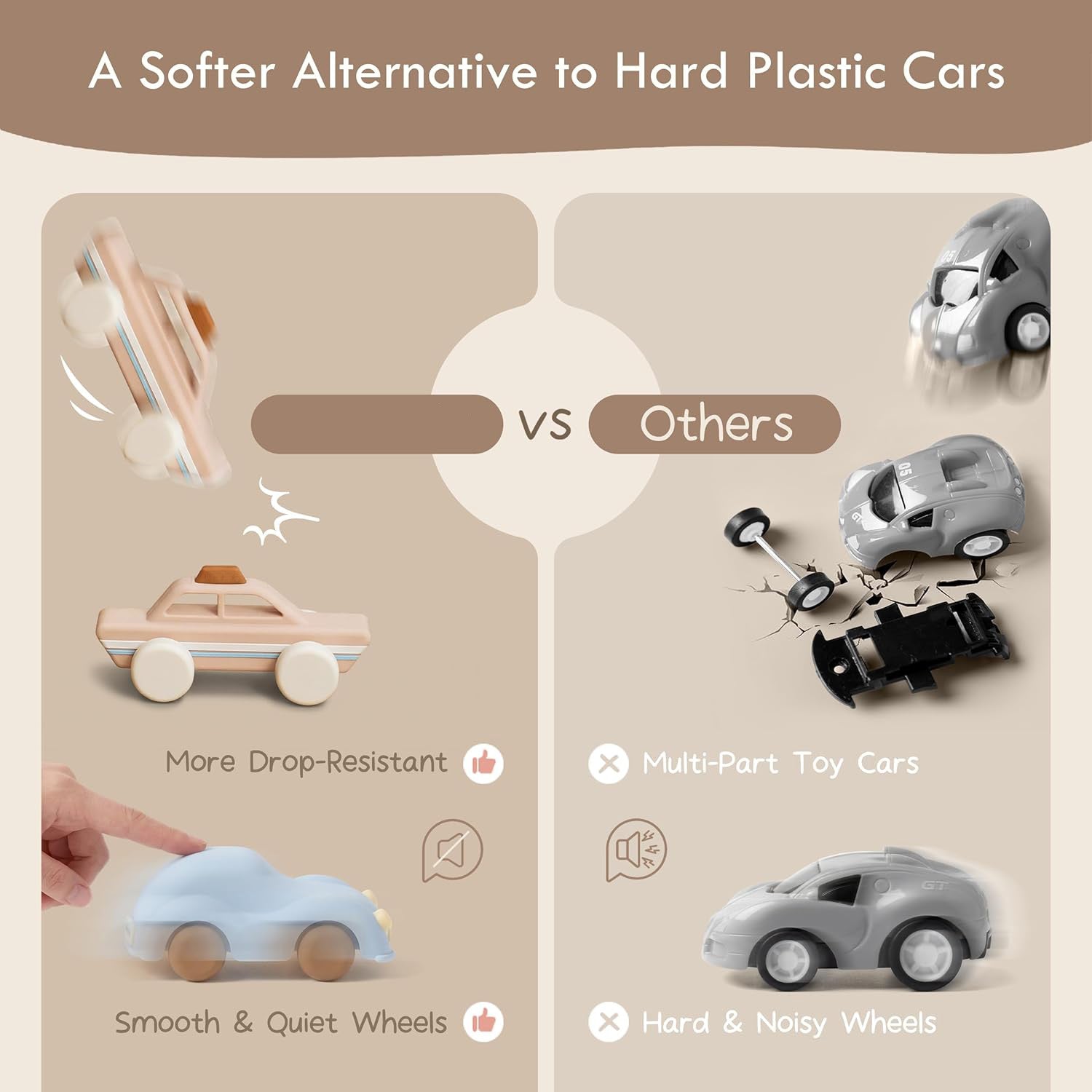 Food Grade Silicone Toy Cars – Push and Go Baby Car Toys