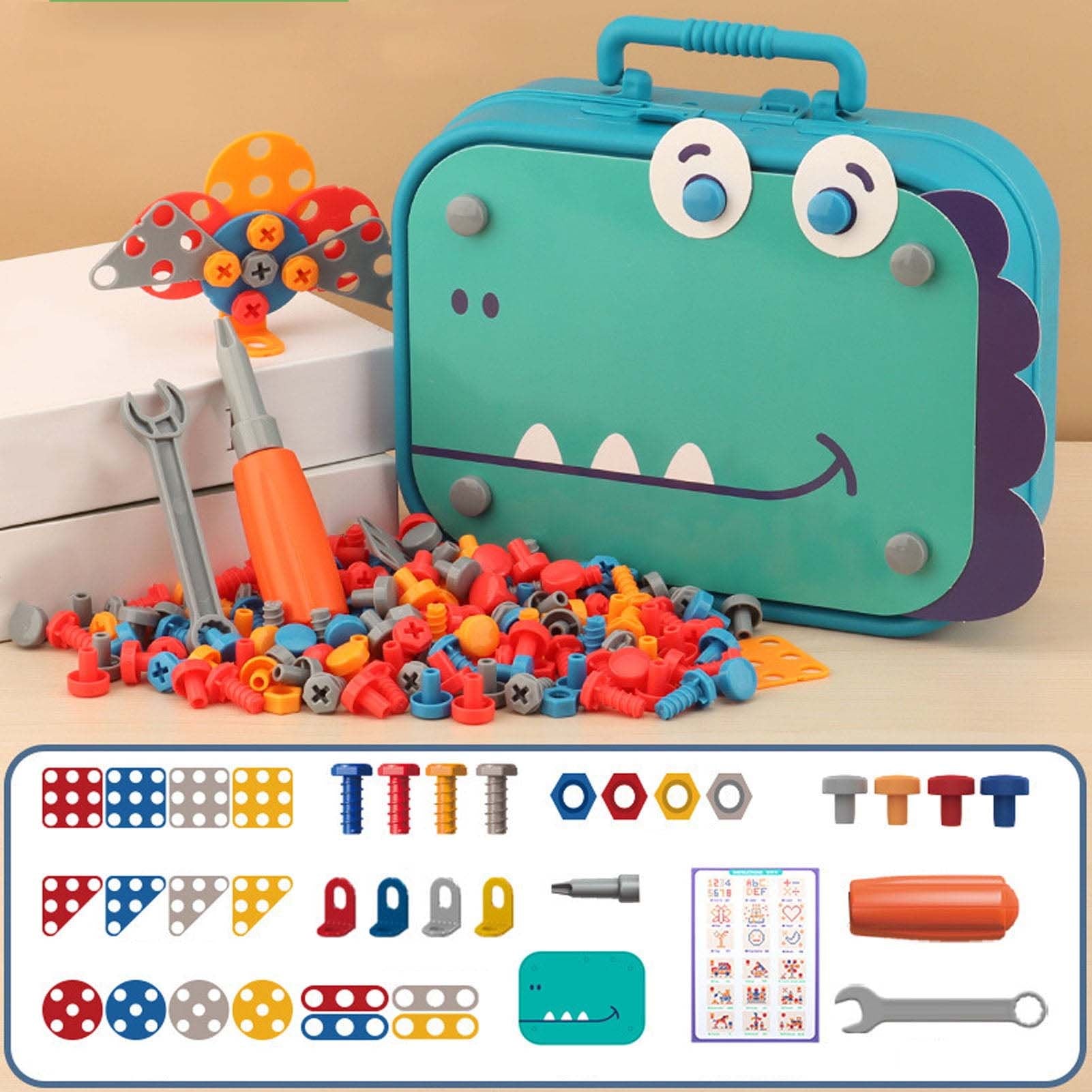 Creative Screw Puzzle Dinosaur Suitcase Toy Set