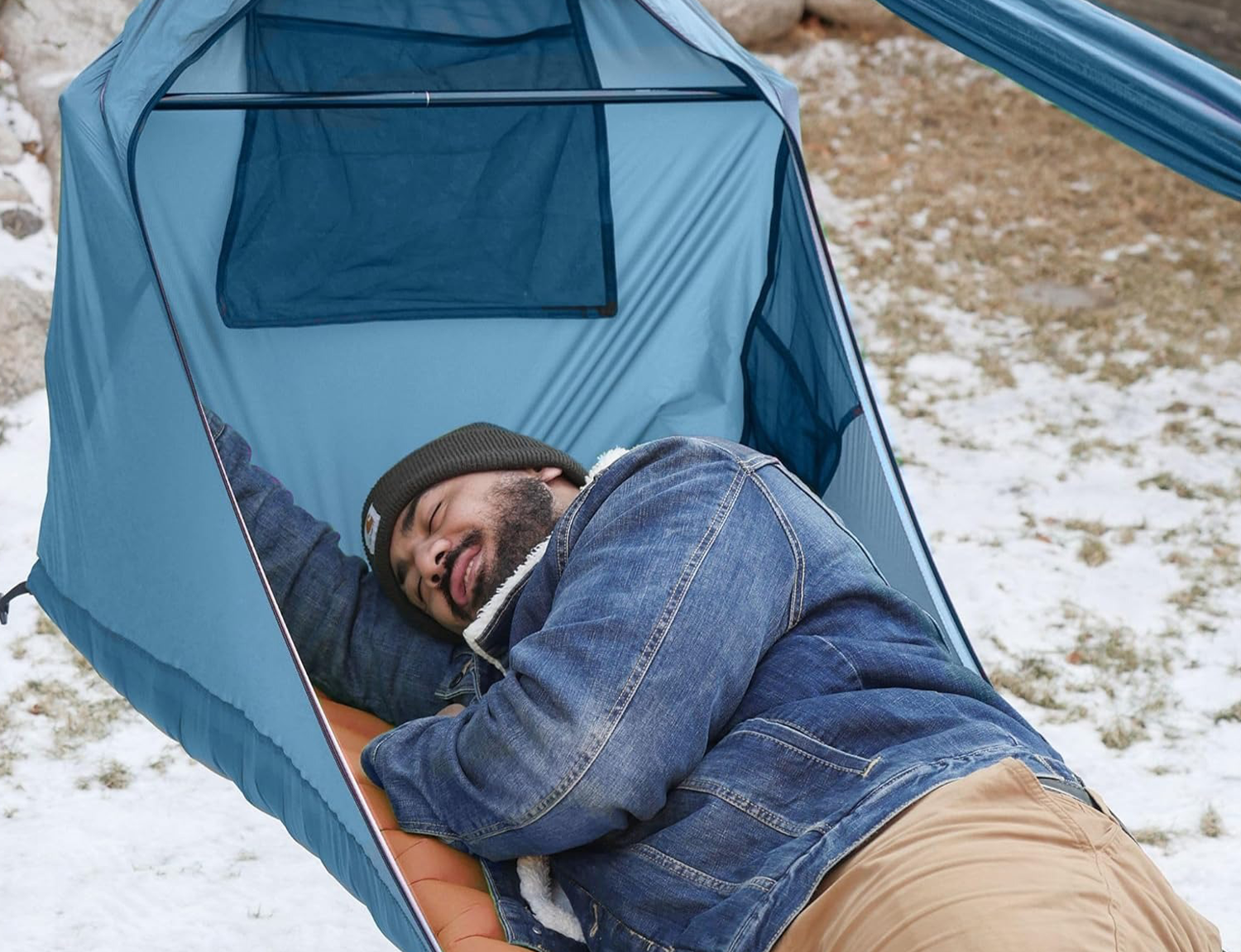 Flat-lying waterproof hammock tent