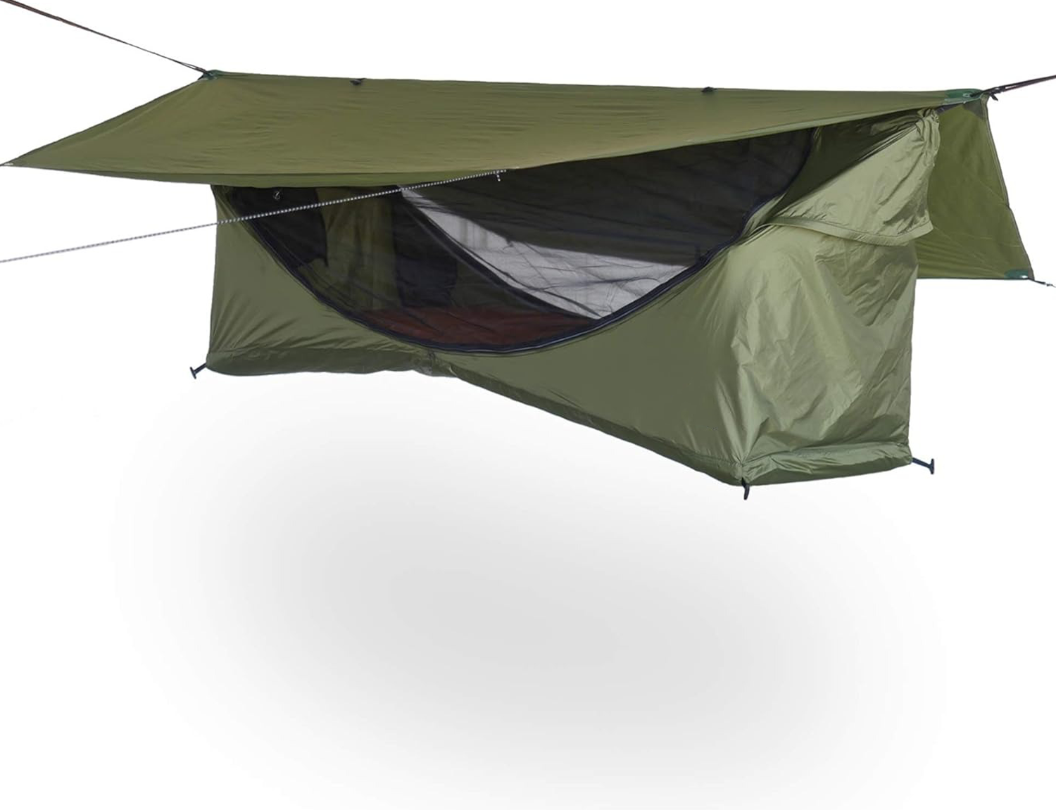 Flat-lying waterproof hammock tent