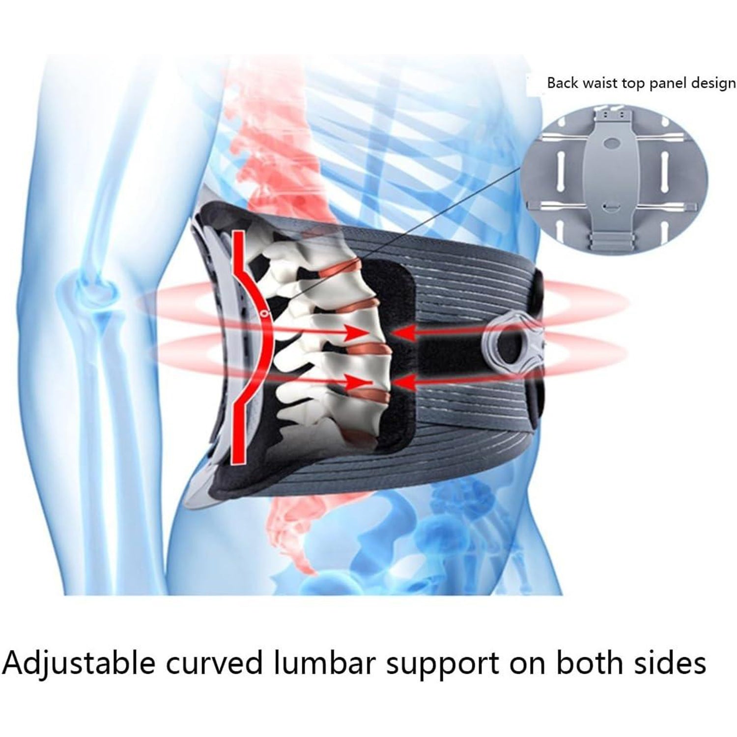 Adjustable lumbar spine brace with biomimetic decompression function