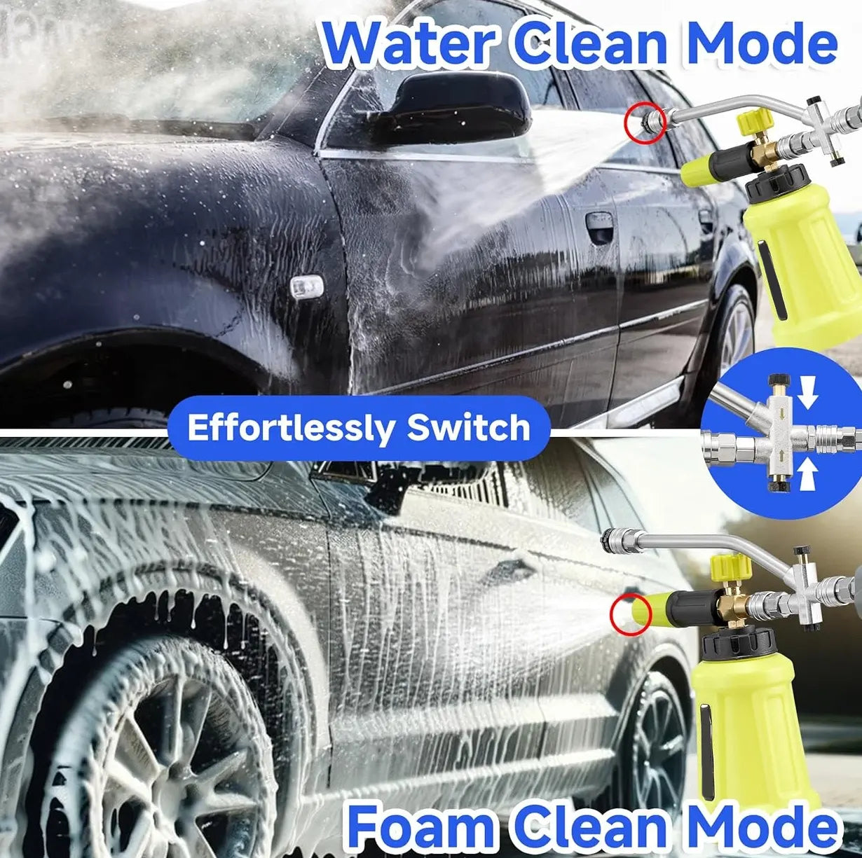 High-Pressure Washer Foam Gun with Dual Connector