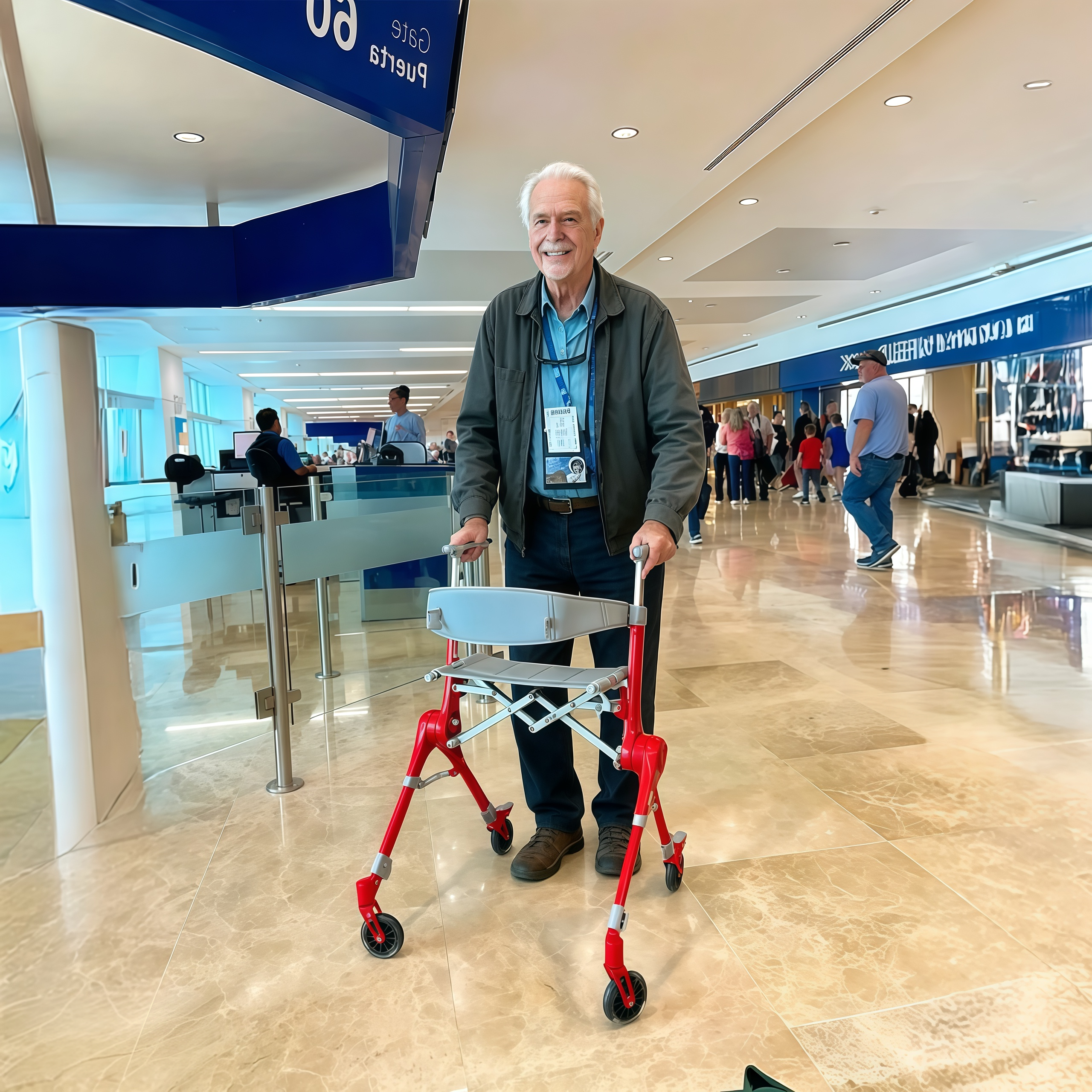 Ultra-Light Folding Travel Rollator Walker-Compact Mobility Support for Everyday Freedom