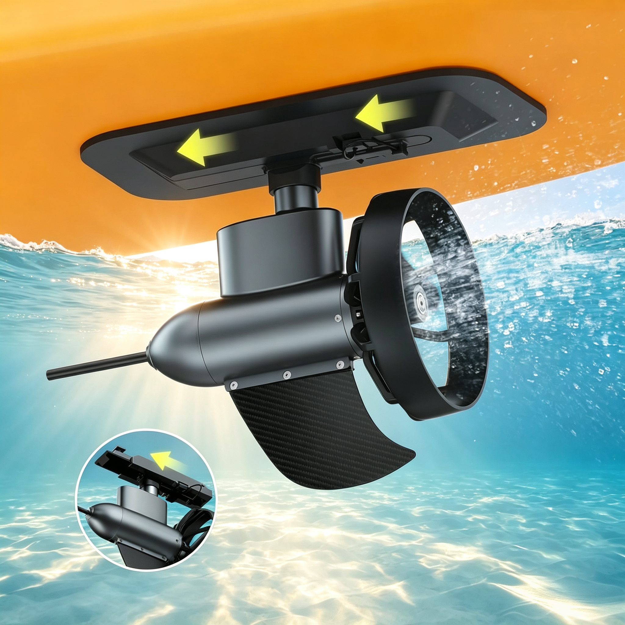Portable Brushless Underwater Thruster Kit-Smart Electric Motor for Kayaks & Paddle Boards