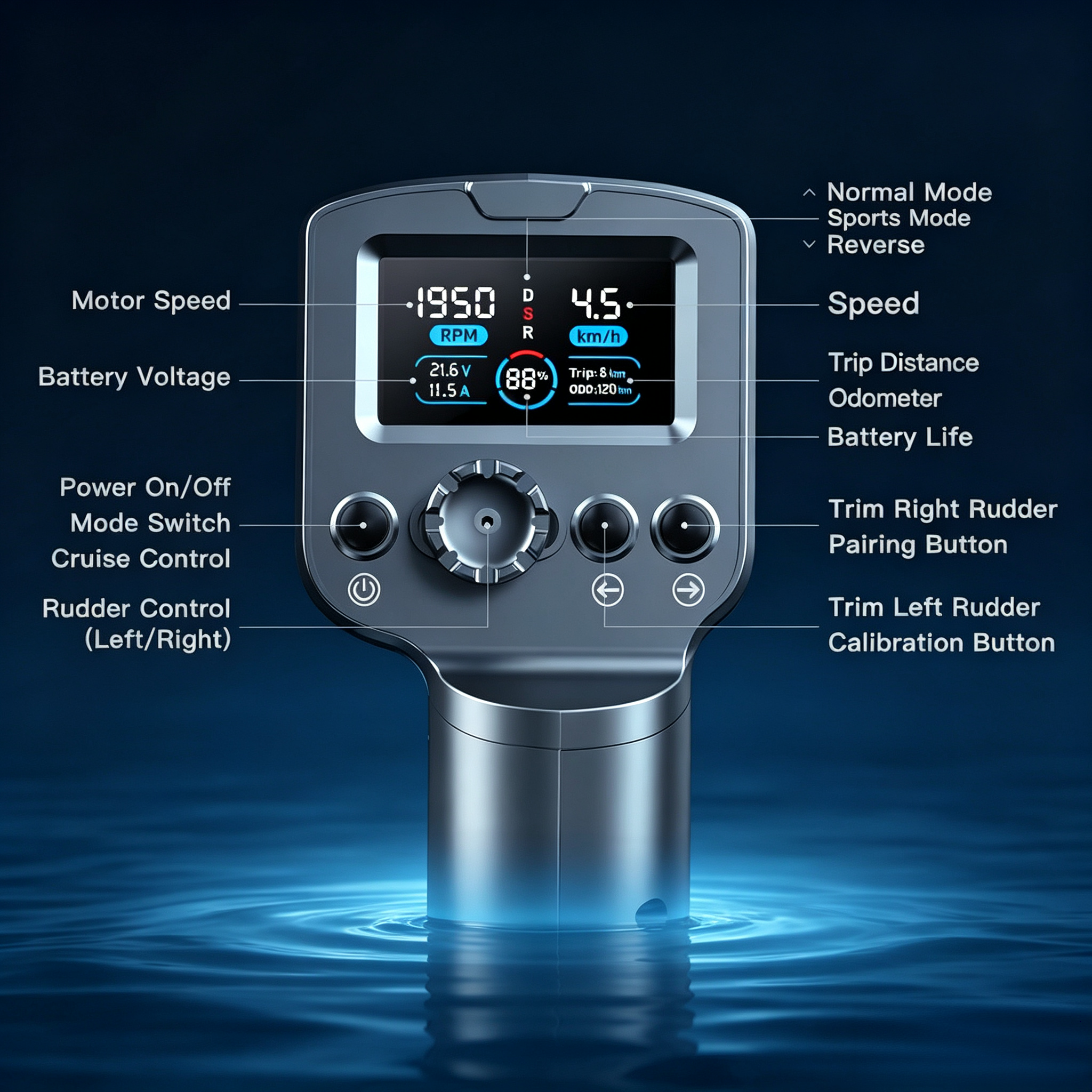 Portable Brushless Underwater Thruster Kit-Smart Electric Motor for Kayaks & Paddle Boards