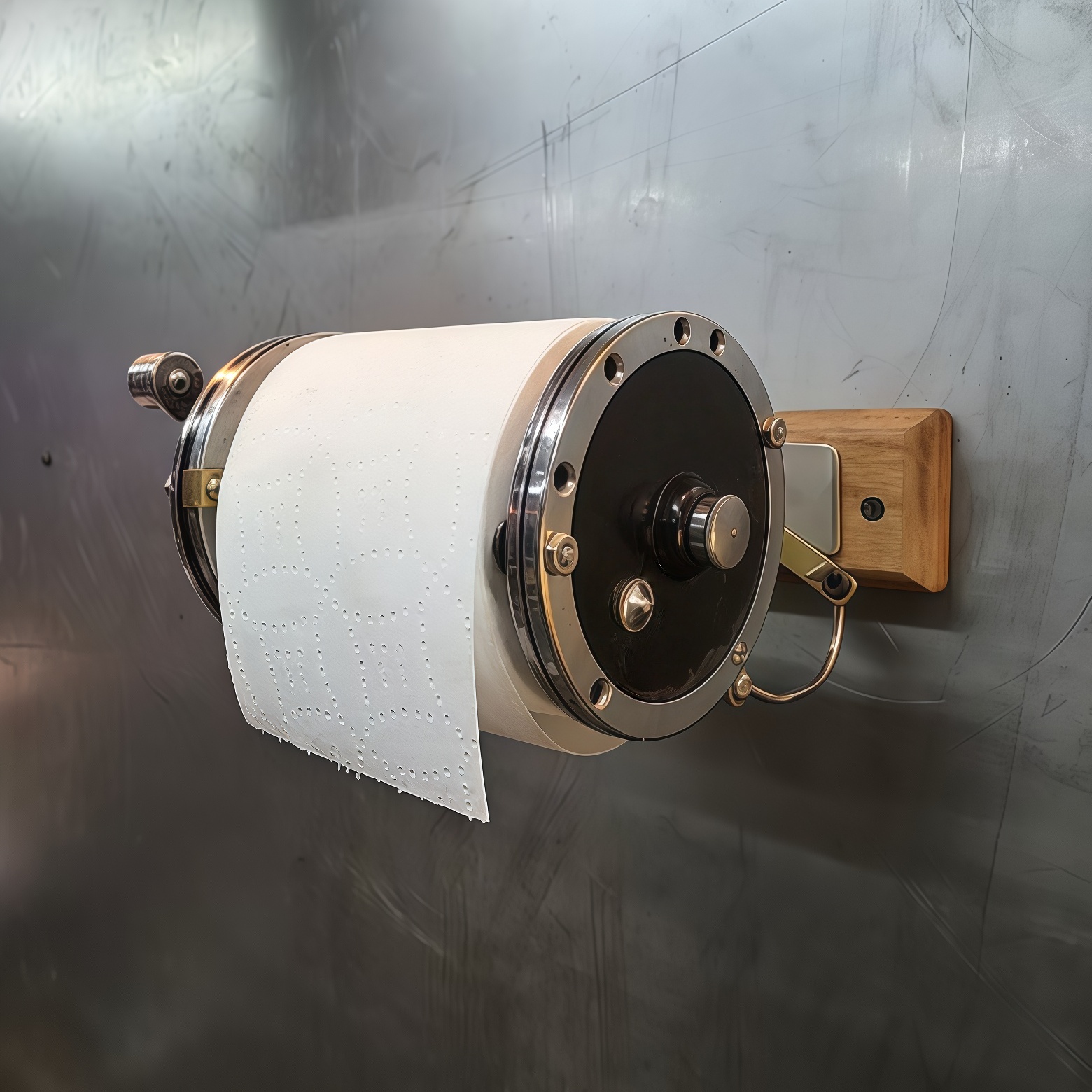 Vintage Fishing Reel Toilet Paper Holder-Unique Nautical Bathroom Decor with Functional Wall-Mounted Design