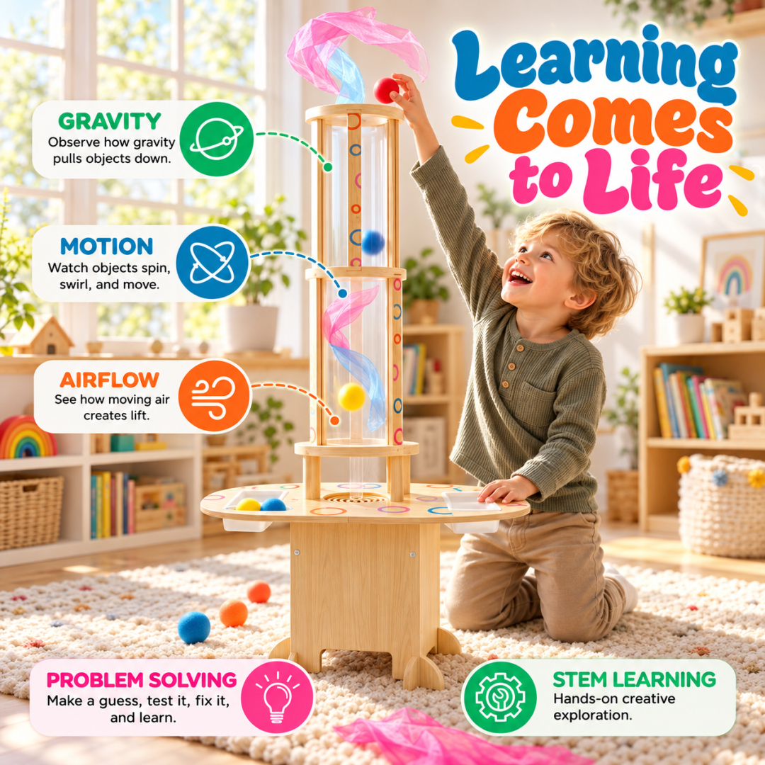 Wind tunnel science play and hands-on exploration