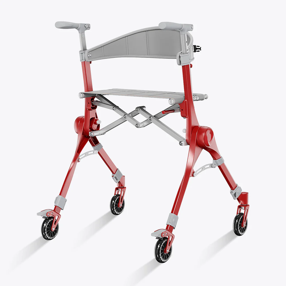 Ultra-Light Folding Travel Rollator Walker-Compact Mobility Support for Everyday Freedom