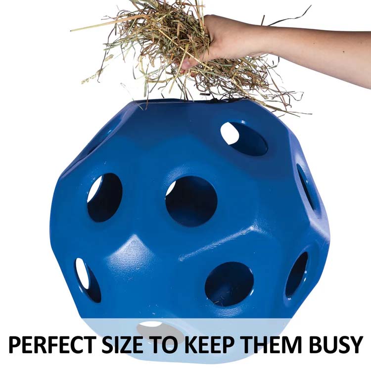 Large Slow-Feeder Hay Ball Simplified Hay Feeding for Horses– Blue & Red