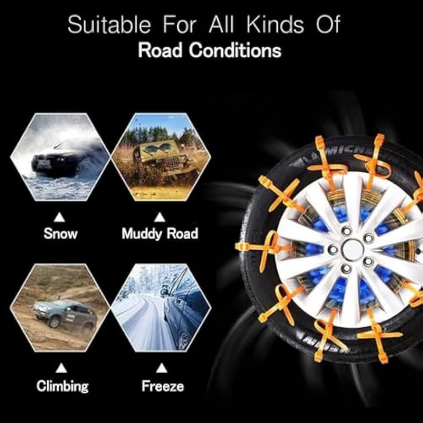 Reusable Anti-Snow Tire Chains (20PCS / 25PCS)