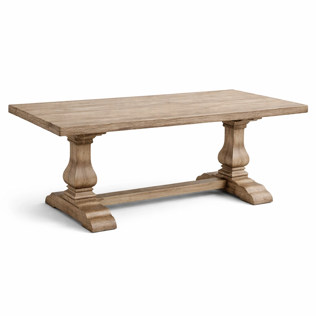 Mesa de comedor de madera maciza de roble 200x100x76 cm-Furniloungez
