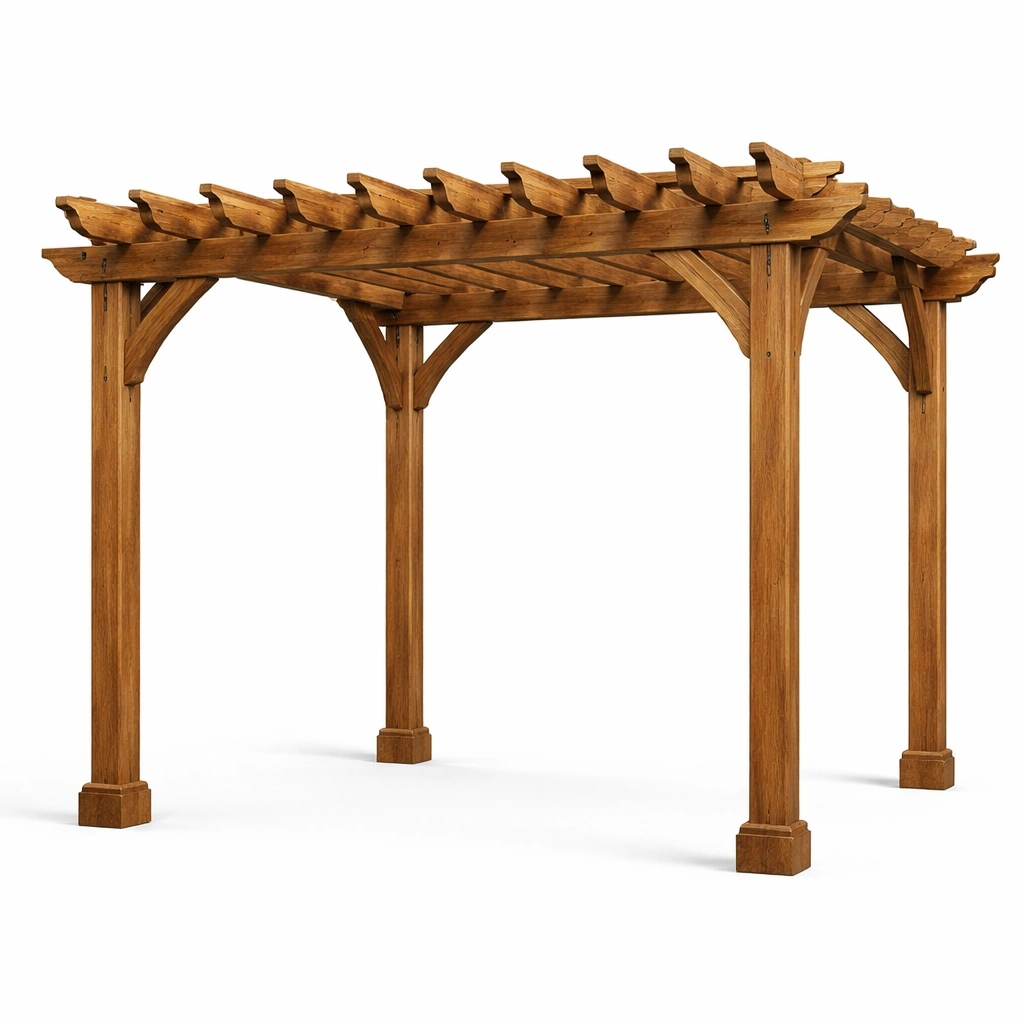 Pérgola de madera para exterior 350x360x220 cm-Furniloungez