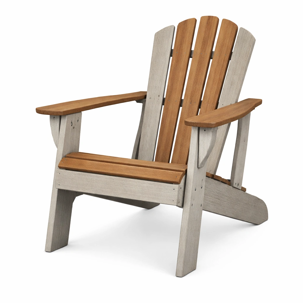 Silla Adirondack de madera de teca y polietileno para exterior-Furniloungez