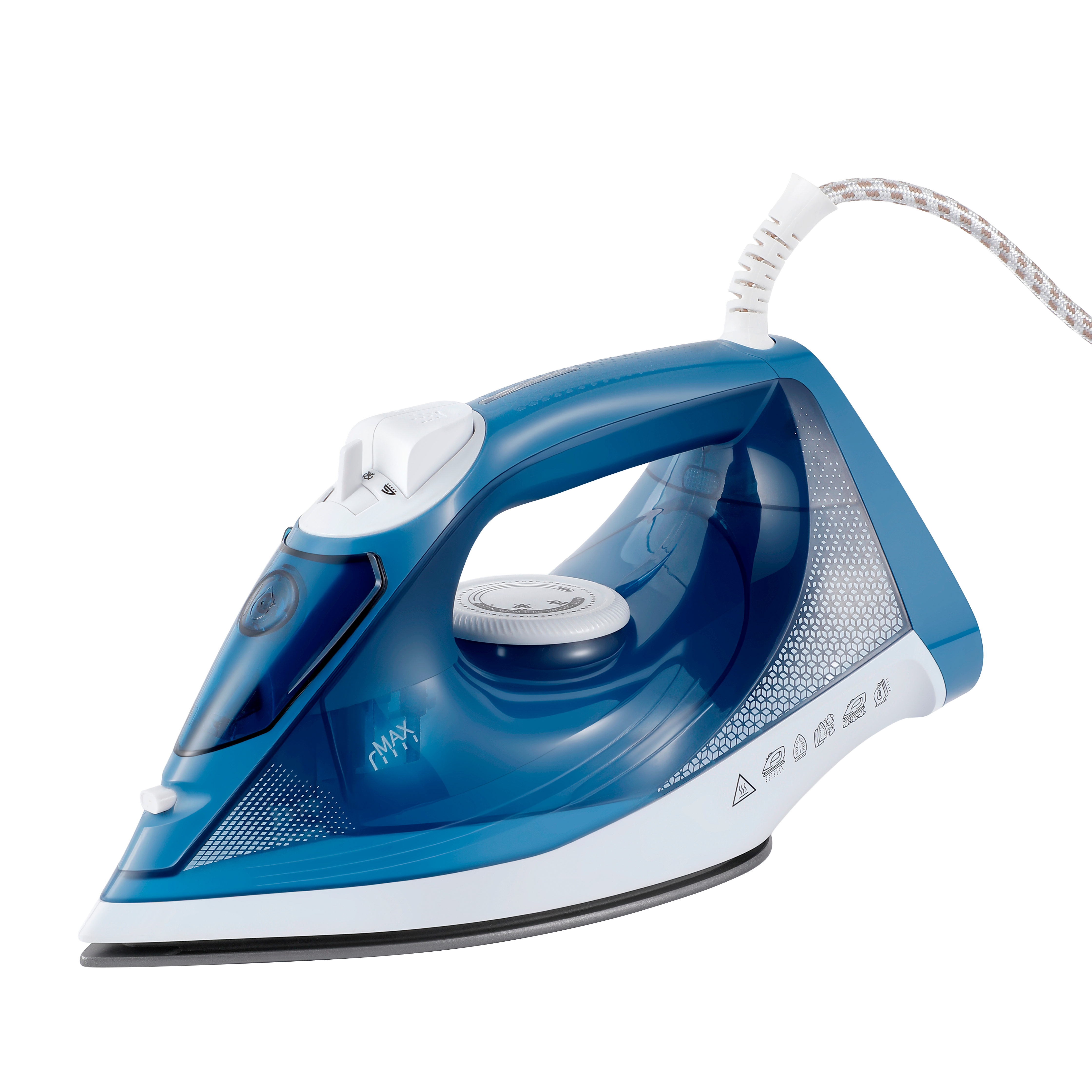Vapren V4 Max steam iron: 2400W, ceramic soleplate, 350ml tank. 5-level temp, anti-drip, dry & wet use. Wrinkle-free in seconds