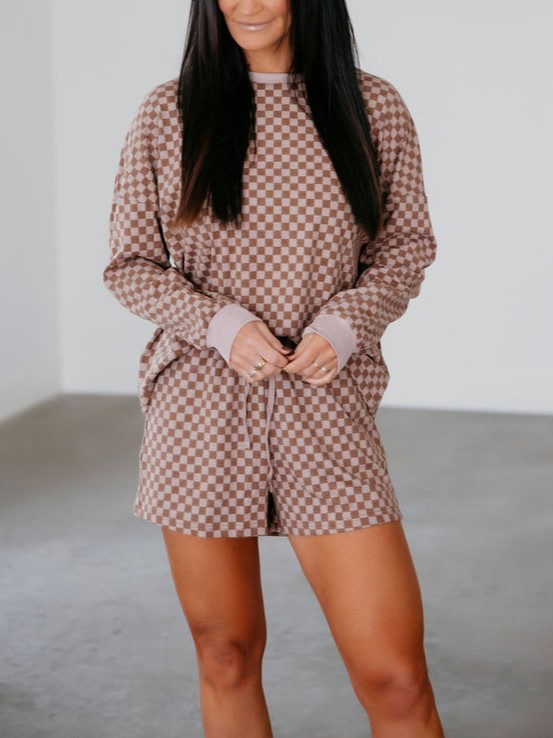 Classic Checkered Top & Shorts Set