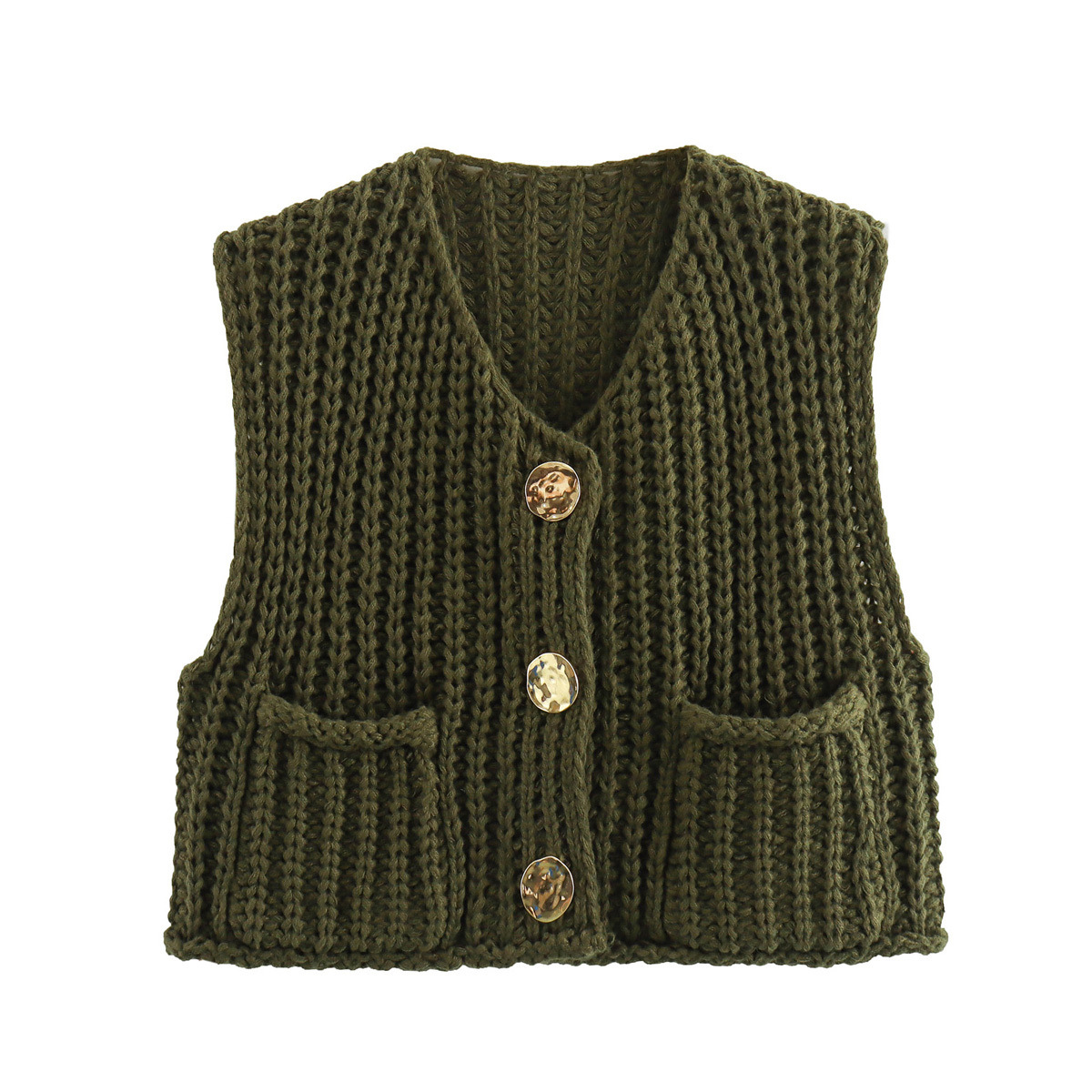 Super Soft Chic Cropped Knitted Chunky Sweater Vest