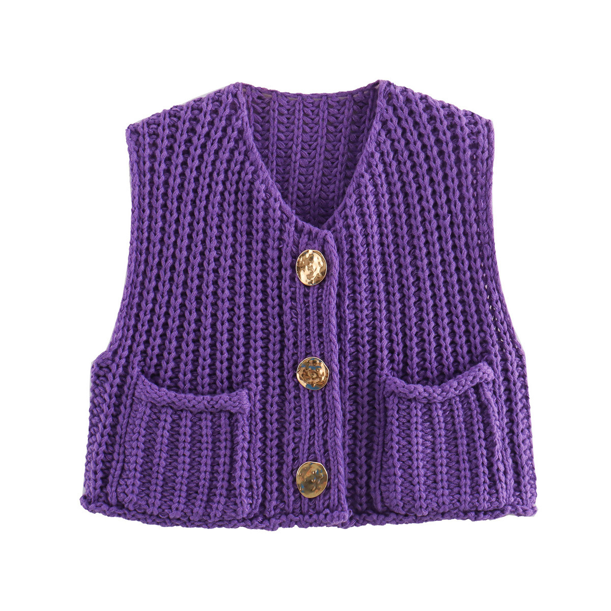 Super Soft Chic Cropped Knitted Chunky Sweater Vest