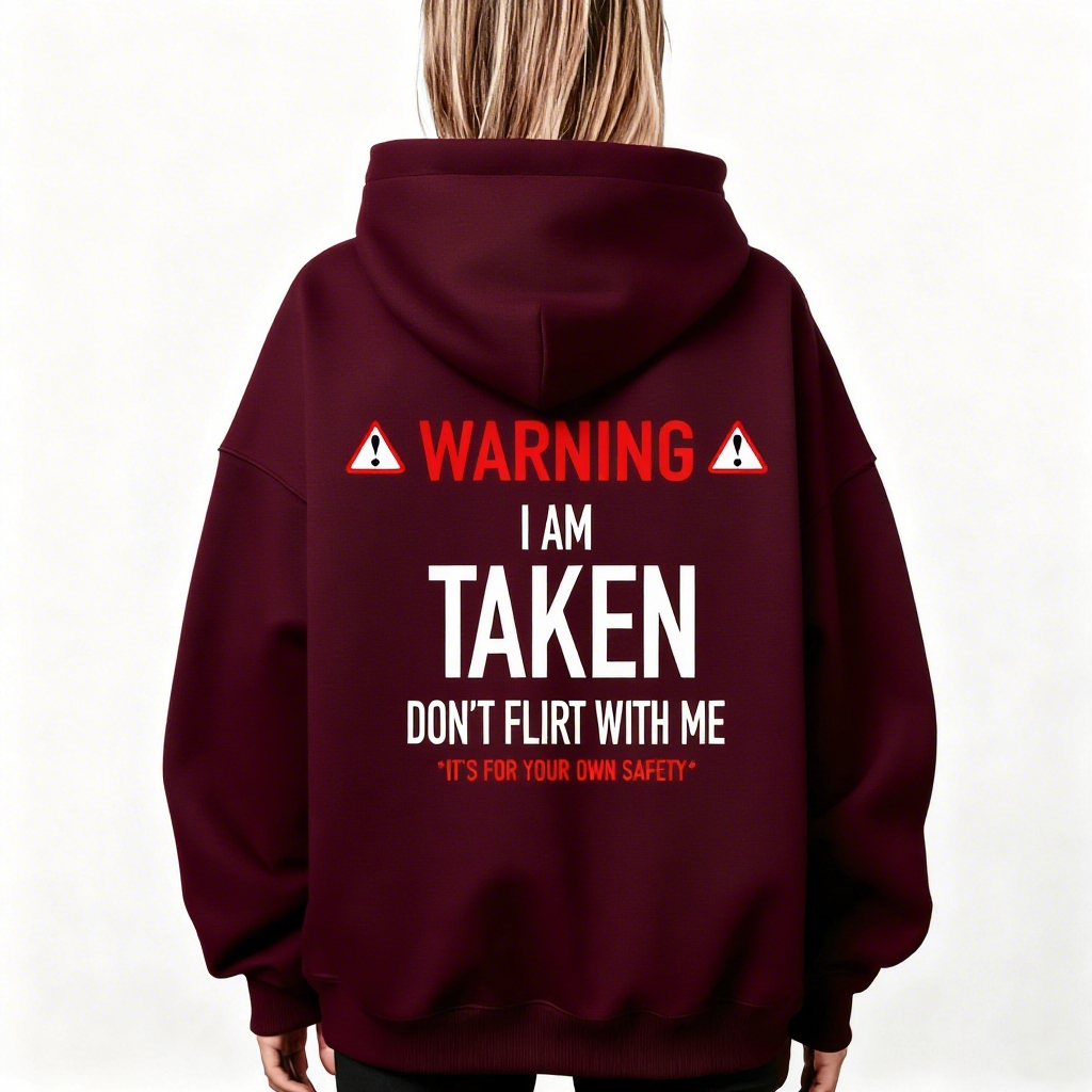 "I'm Taken" Hoodie – Funny "Don't Flirt With Me" Unisex Pullover Sweatshirt