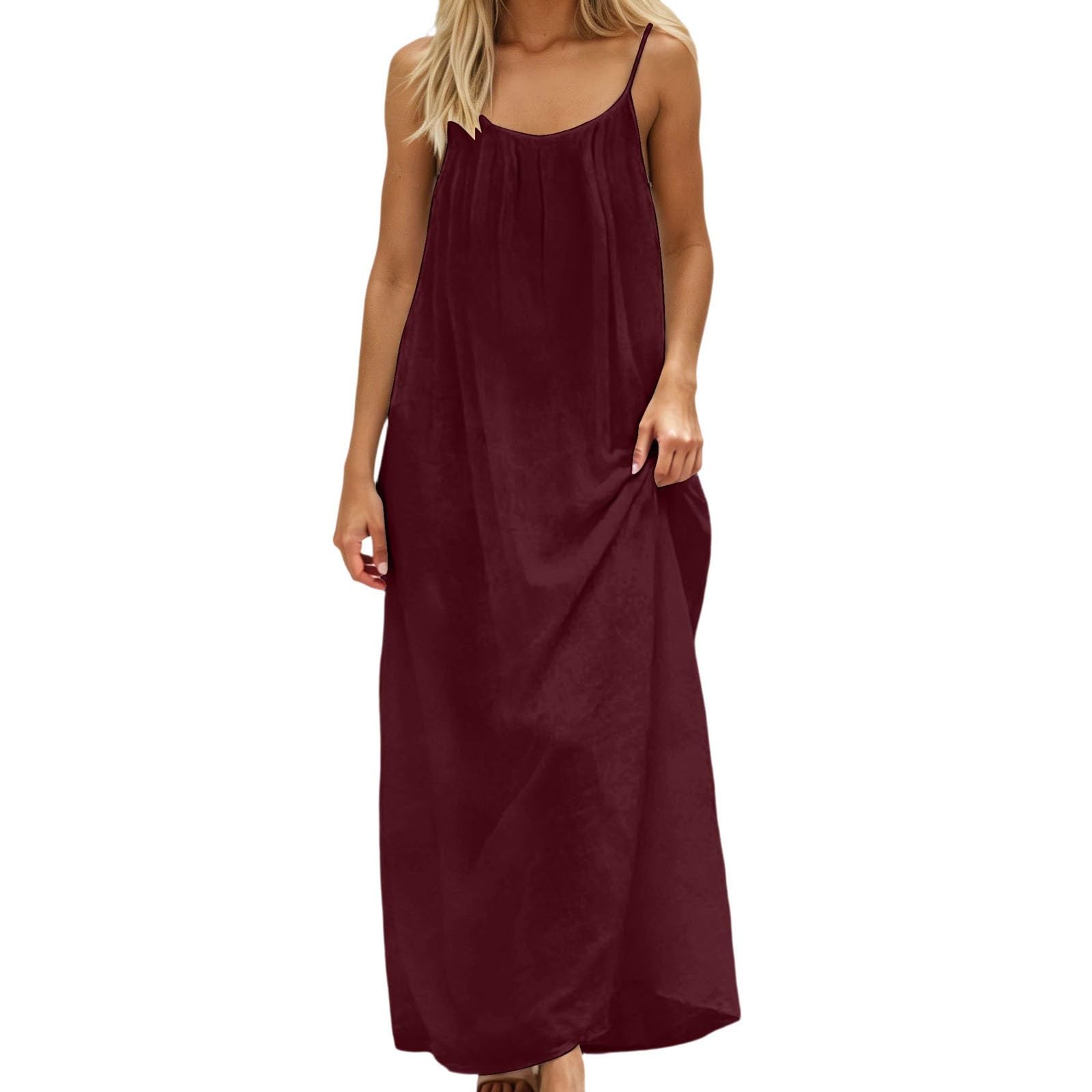 HOT SALE Women's Spaghetti Strap Backless Cami Lounge Dress