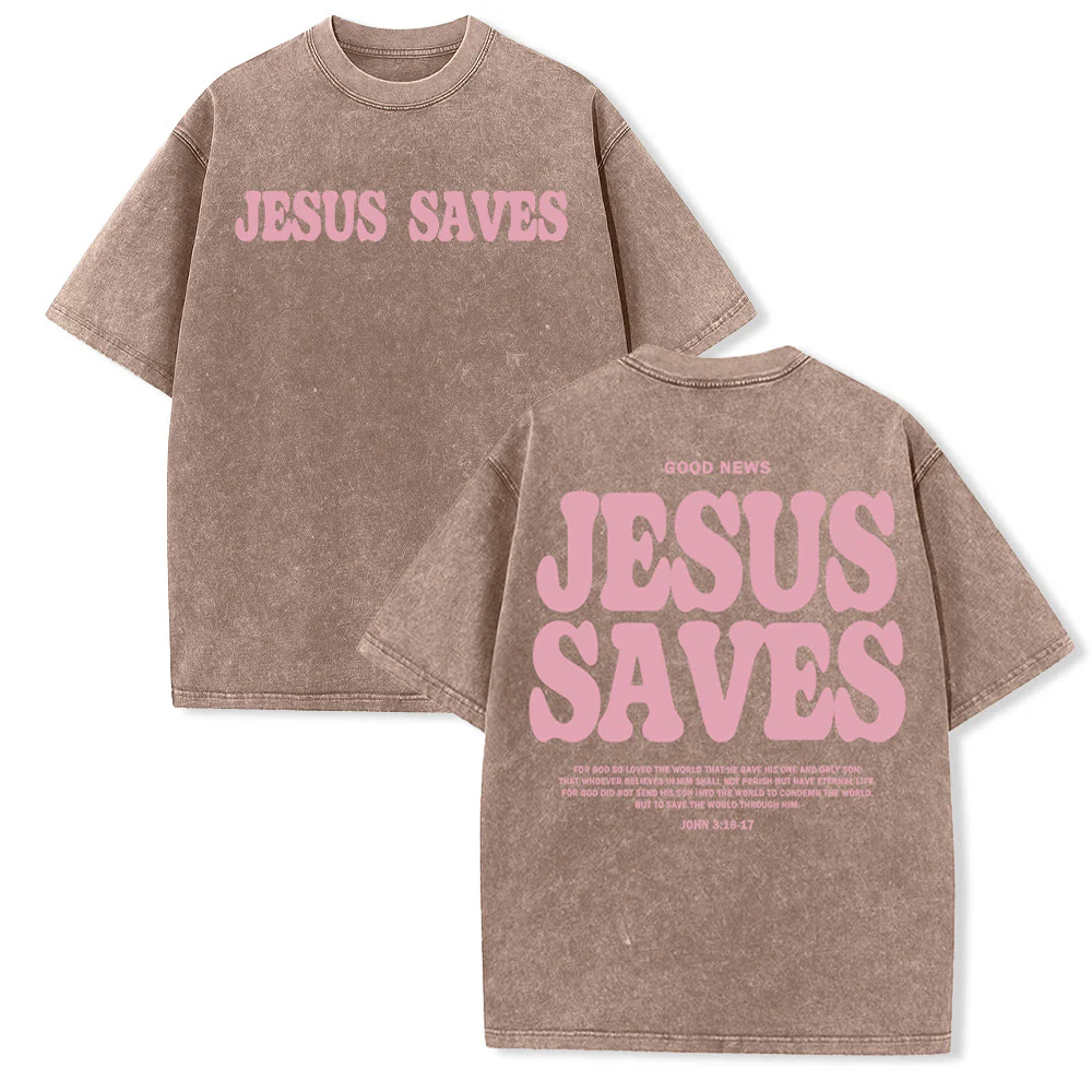 Jesus Saves Vintage Washed T-Shirt