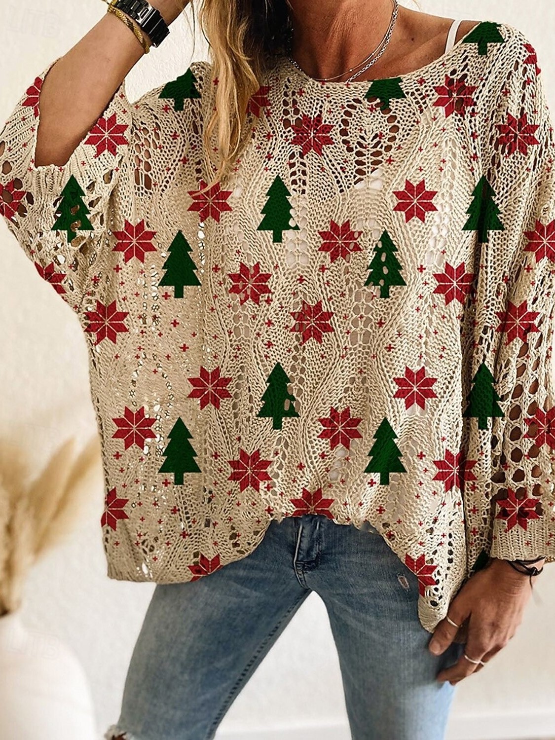 HOT SALE Women's Soft Crocheted Christmas Sweater