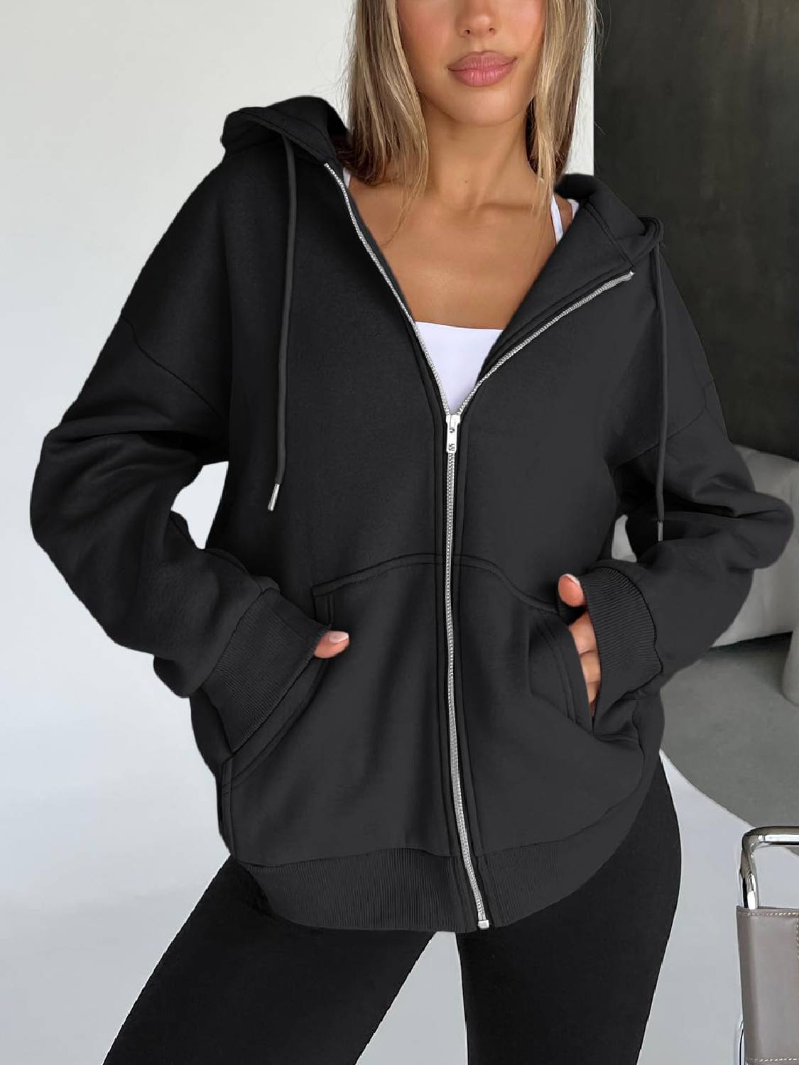 HOT SALE Womens Zip Up Hoodies Oversized Sweatshirts