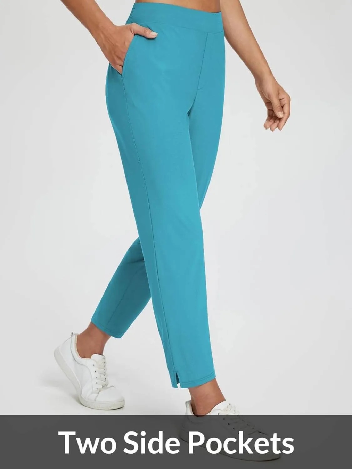 HOT SALE Women's Travel Pants Lightweight Anklle Dresss Pants With Zipper Pockets Summer UPF50