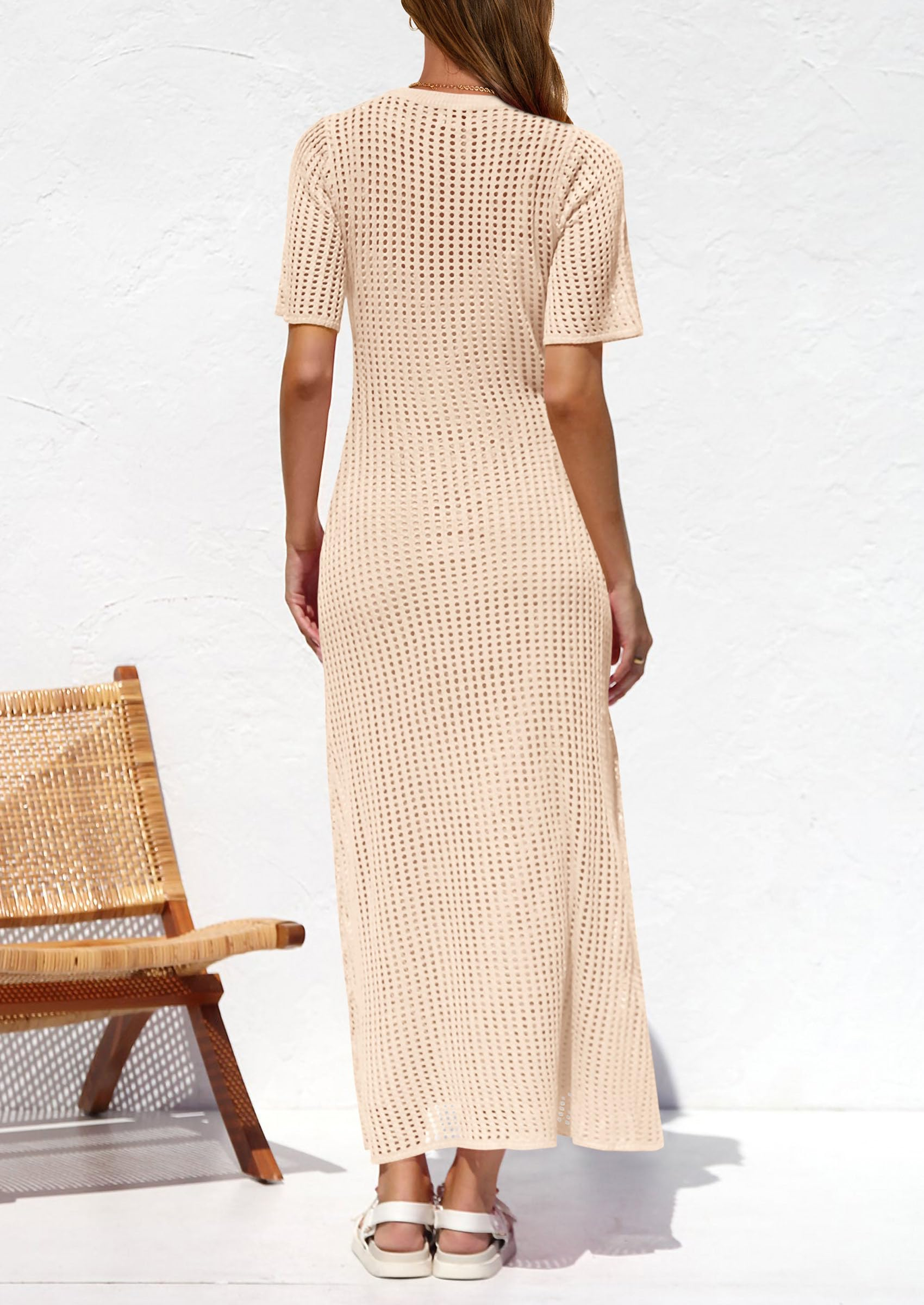 Women’s Eyelet Cover Up and Slip Dress Two-Piece Dress