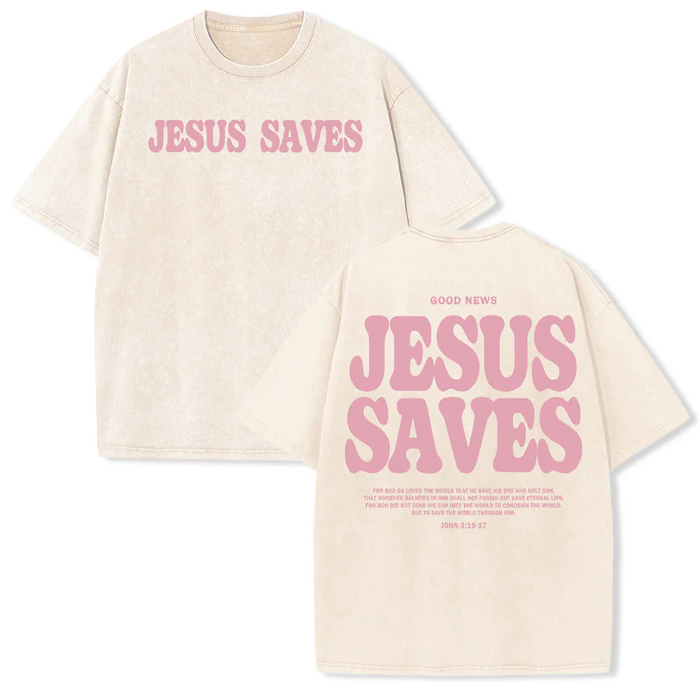 Jesus Saves Vintage Washed T-Shirt