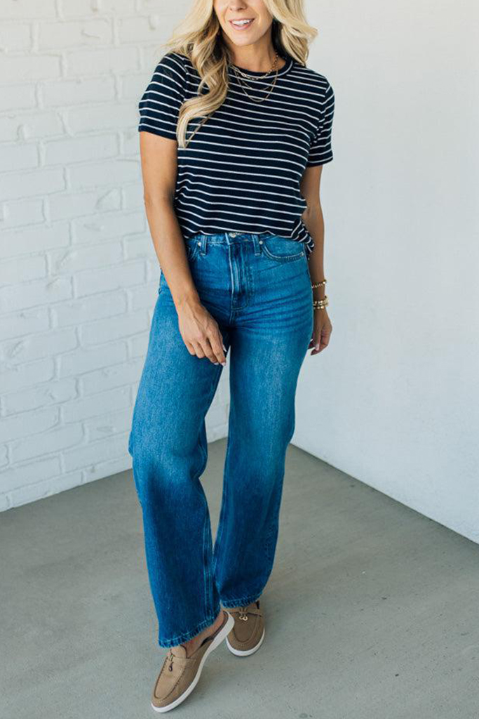 Striped Ribbed Tee