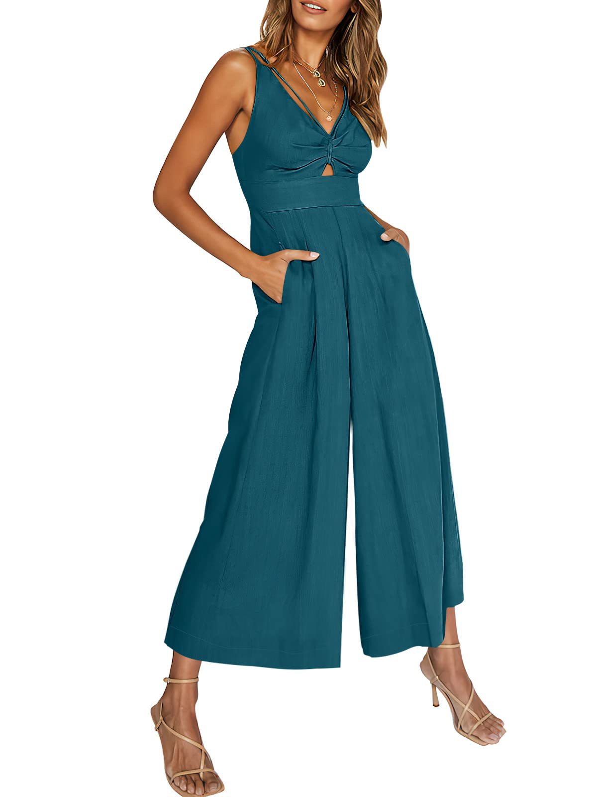 New Summer V Neck Cutout High-Waist Rompers