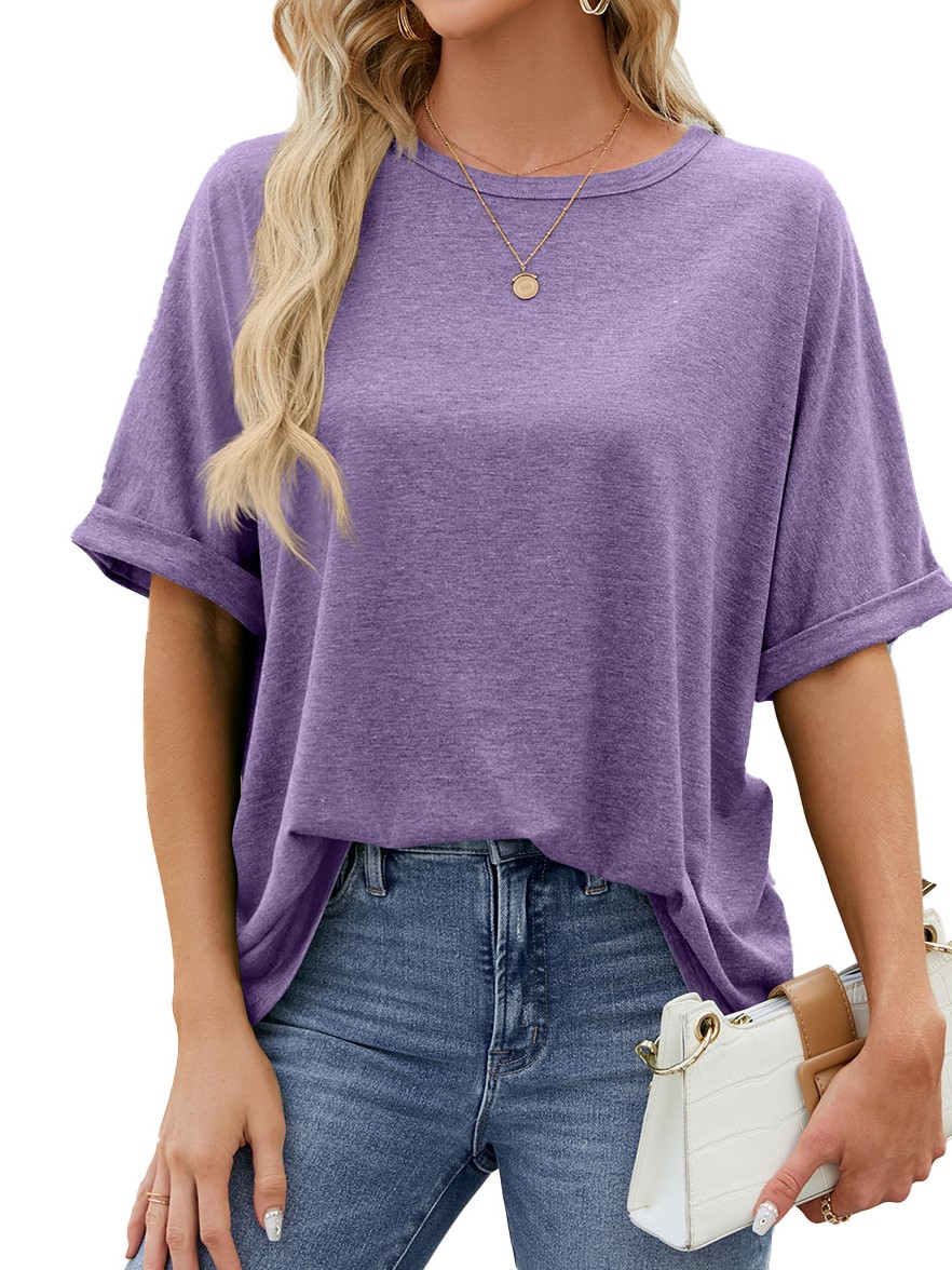 HOT SALE Women's Crewneck Casual Loose Basic T Shirts (Buy 2 Free Shipping)