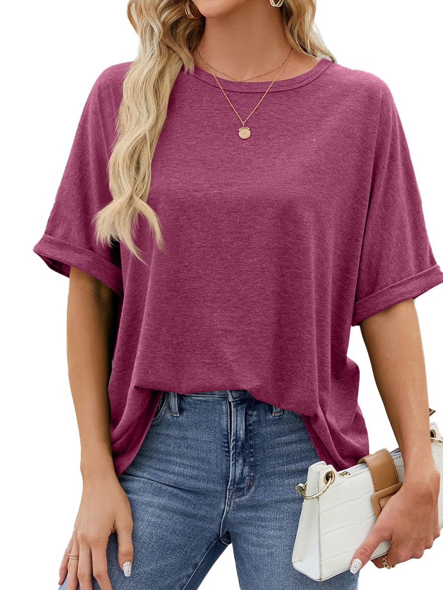 HOT SALE Women's Crewneck Casual Loose Basic T Shirts (Buy 2 Free Shipping)