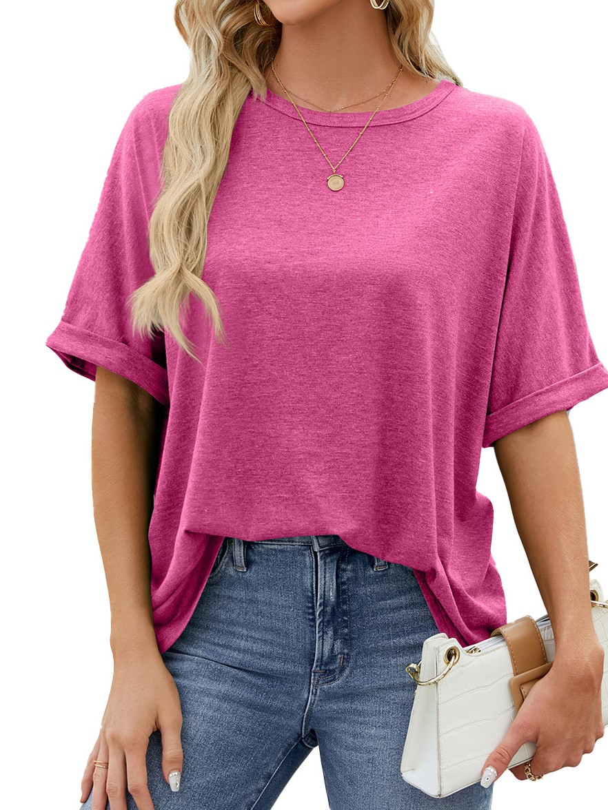 HOT SALE Women's Crewneck Casual Loose Basic T Shirts (Buy 2 Free Shipping)