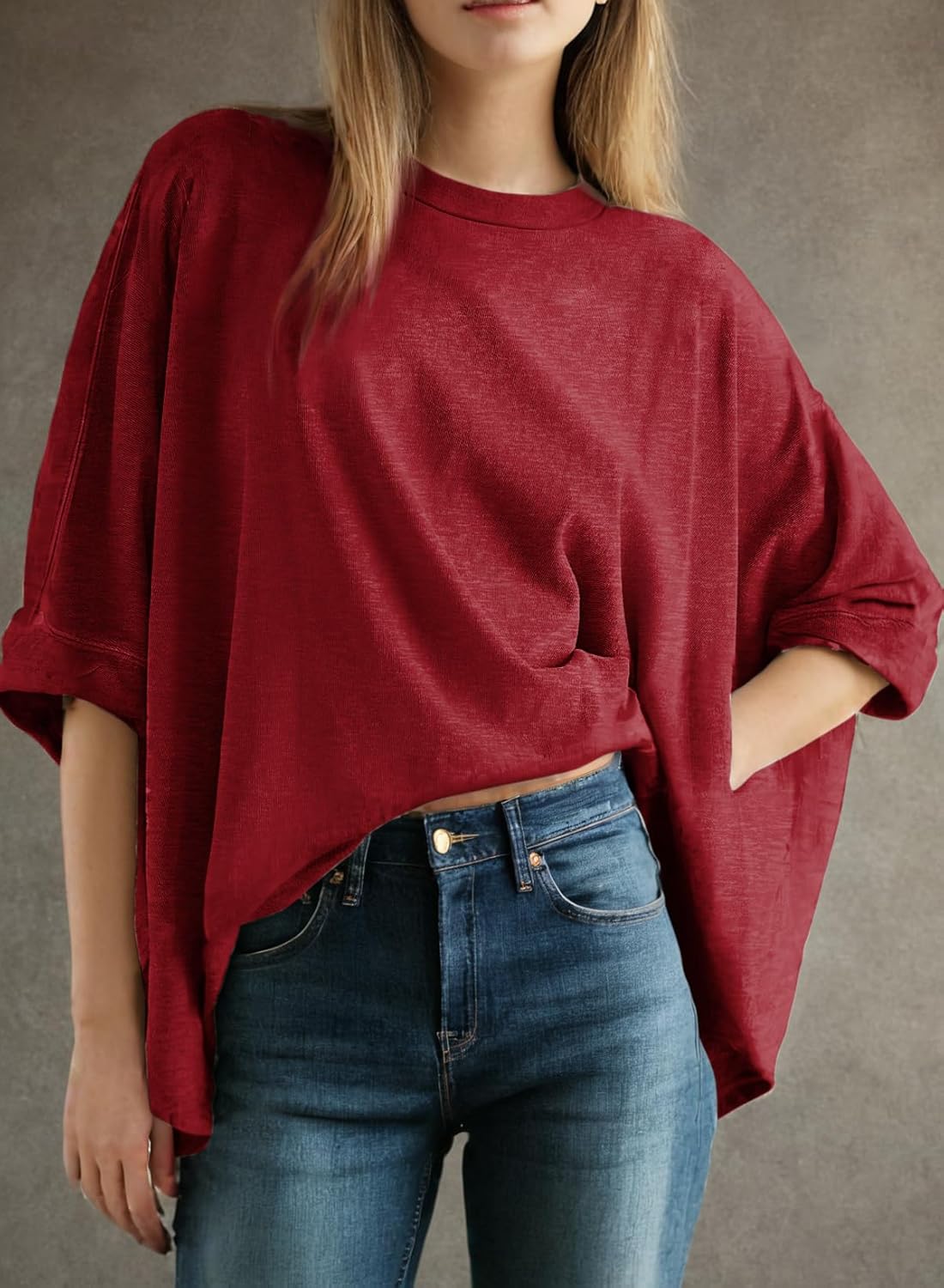 HOT SALE Women's Solid Loose Oversized Tee Shirts