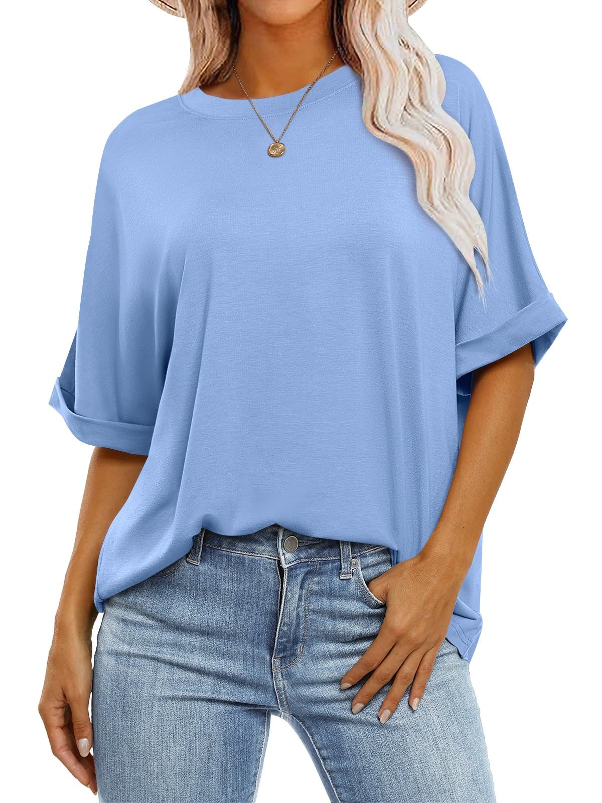 HOT SALE Women's Crewneck Casual Loose Basic T Shirts