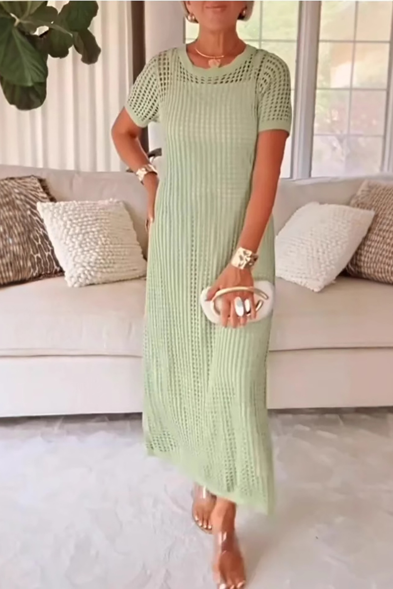 Women’s Eyelet Cover Up and Slip Dress Two-Piece Dress