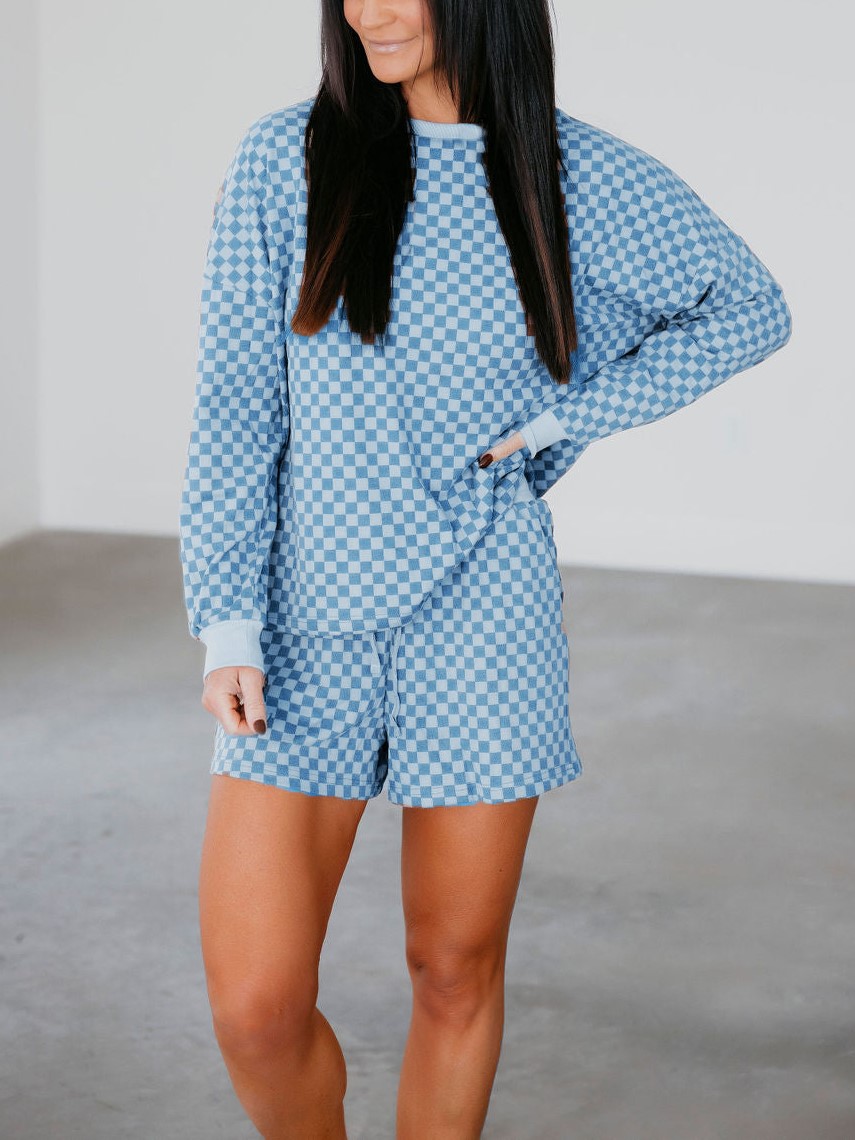Classic Checkered Top & Shorts Set