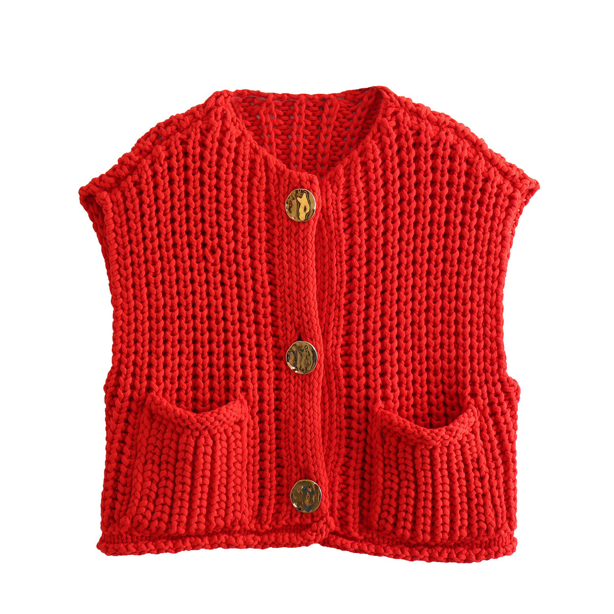 Super Soft Chic Cropped Knitted Chunky Sweater Vest