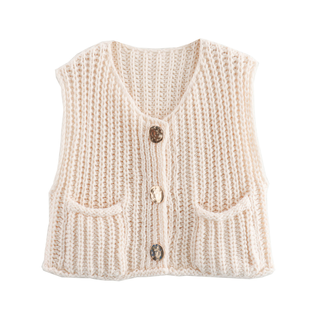 Super Soft Chic Cropped Knitted Chunky Sweater Vest