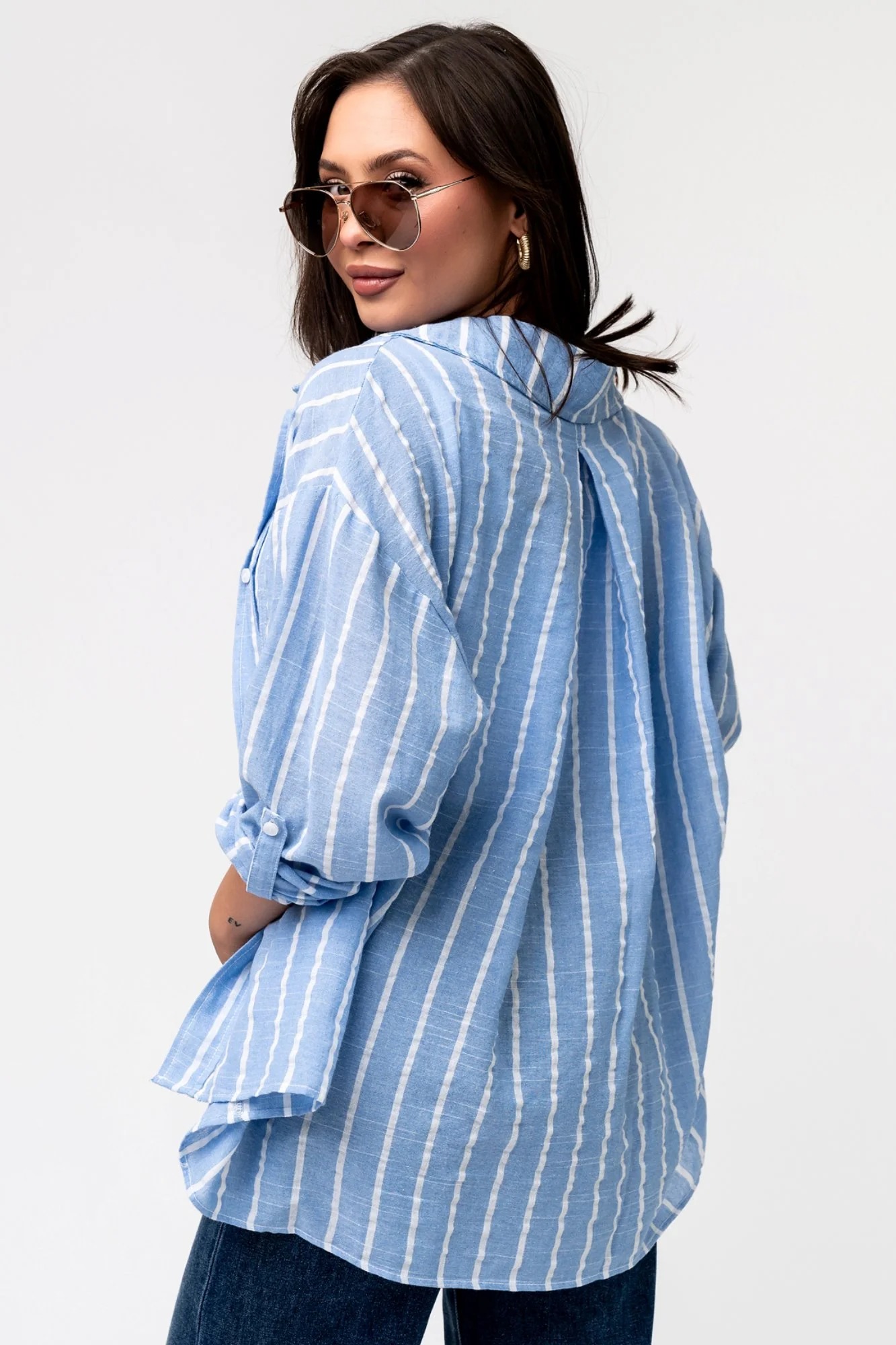 Women's Fashion Button Shirt Jacket Long Sleeve