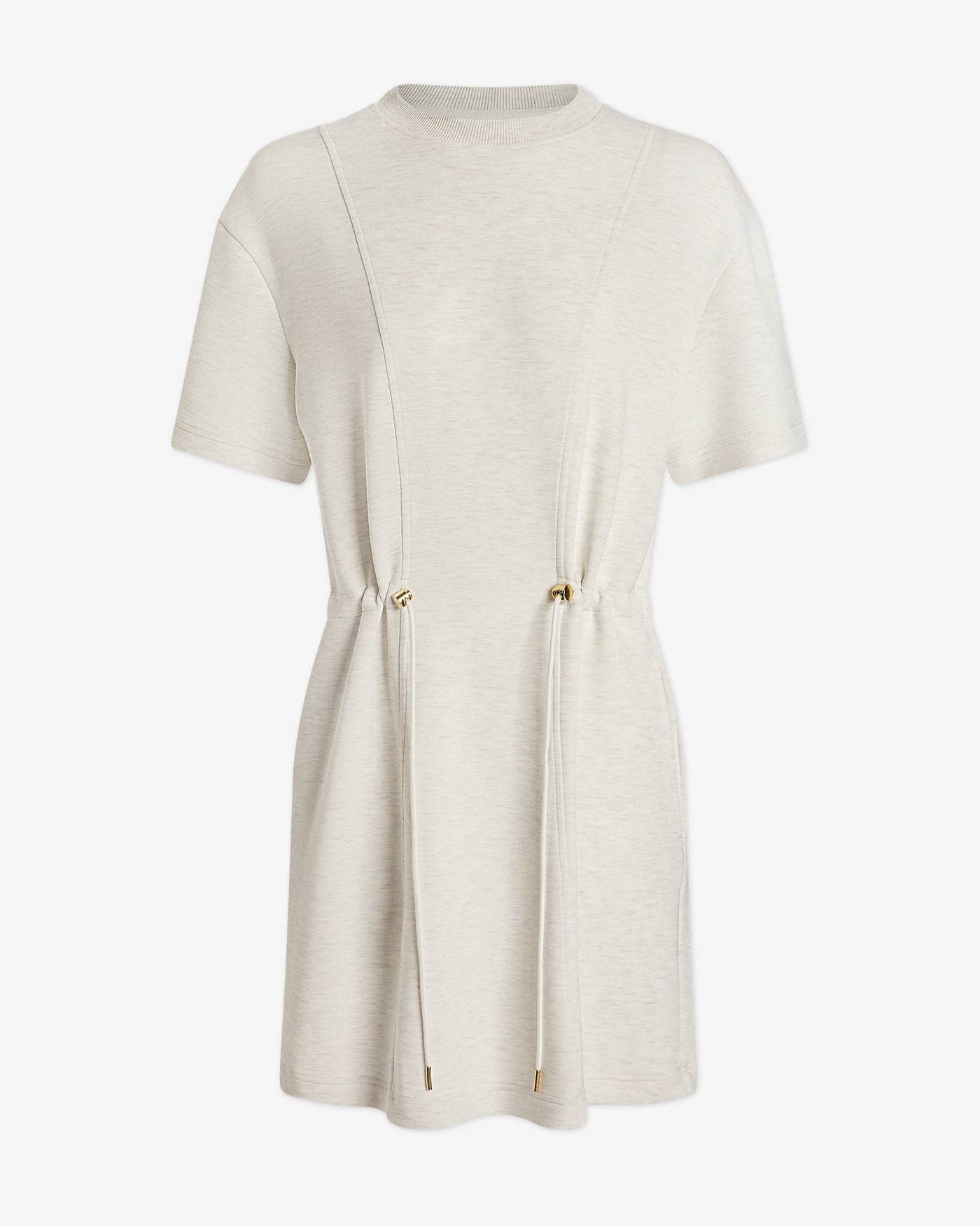 Women's Short-sleeve Drawsting Waist T-shirt Dress