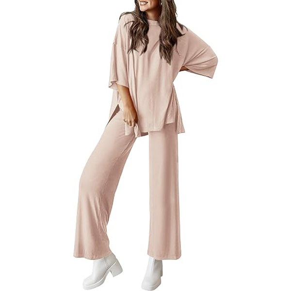 Women's 2 Piece Outfits Casual Short Tops and Wide Leg Pants Lounge Sets (Buy 2 Free Shipping)