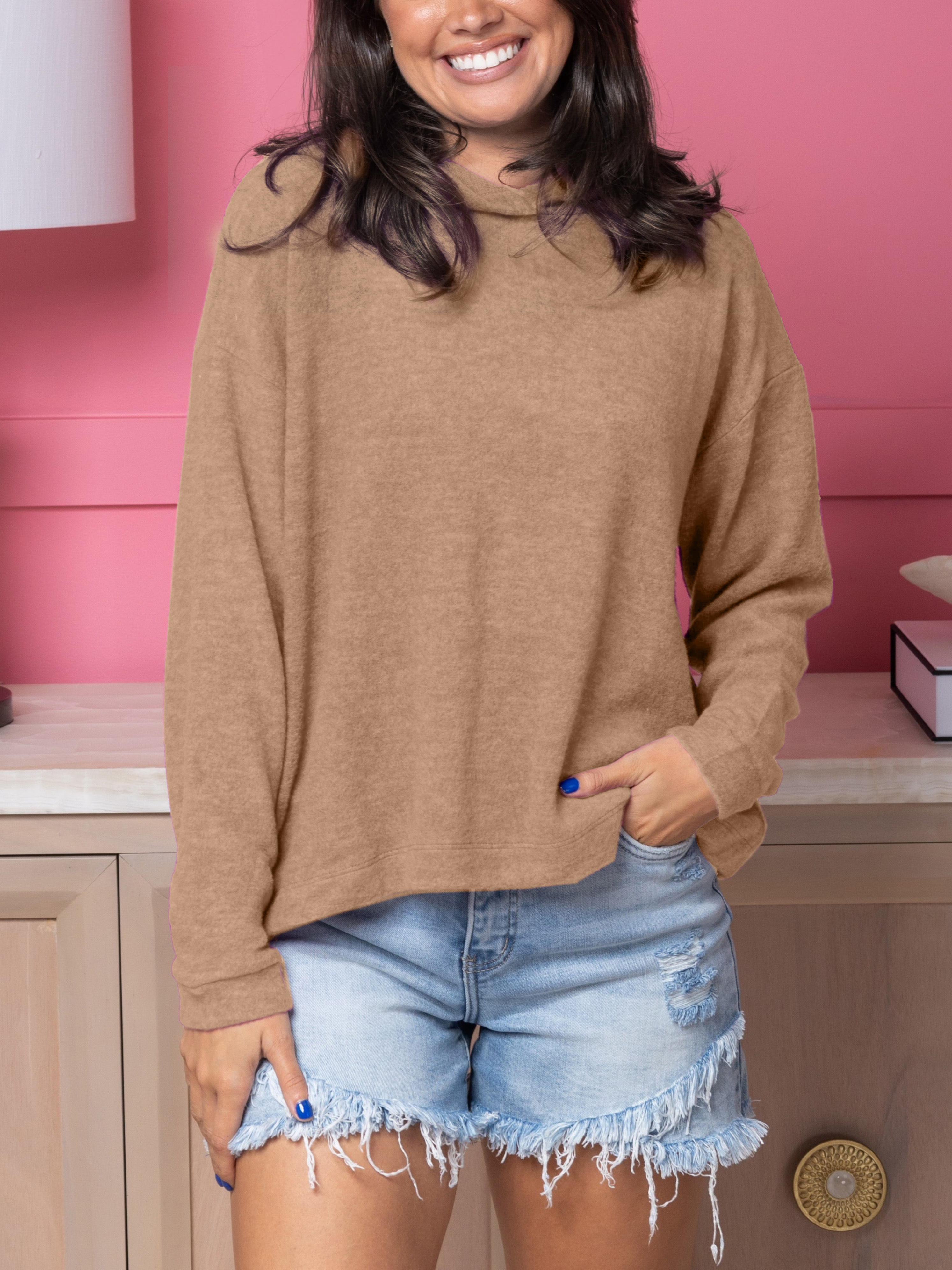 Brushed Melange Lightweight Ultra Comfy Hoodie