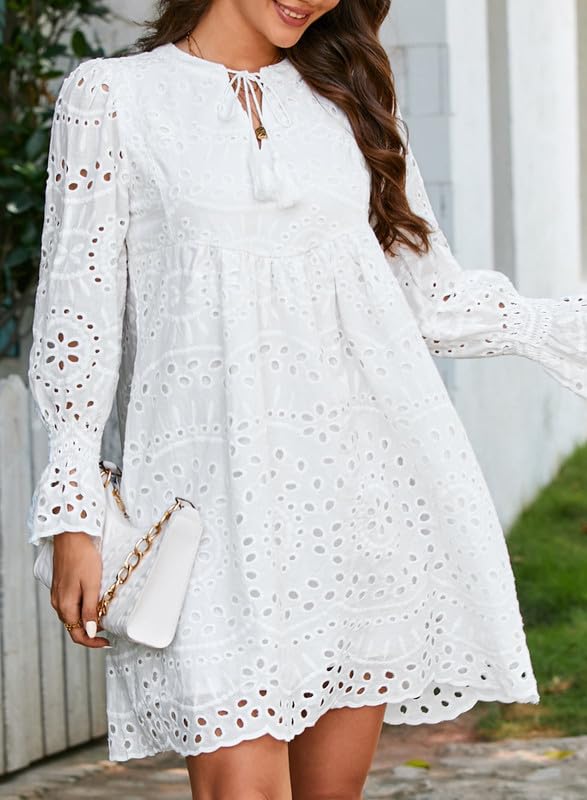 A Line Hollow Out Lace Ruffle Party Dresses