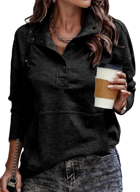 Women's Button Lapel Sweatshirt With Pockets(Buy 2 Free Shipping)