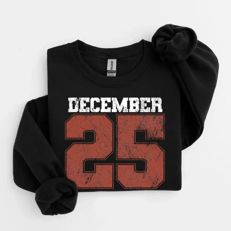 Retro December 25 Christmas Crewneck Sweatshirt
