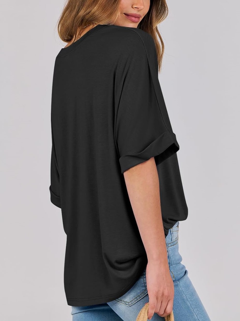 HOT SALE 2024 Trendy Women's Crewneck Casual Loose Basic T Shirts (Buy 2 Free Shipping)