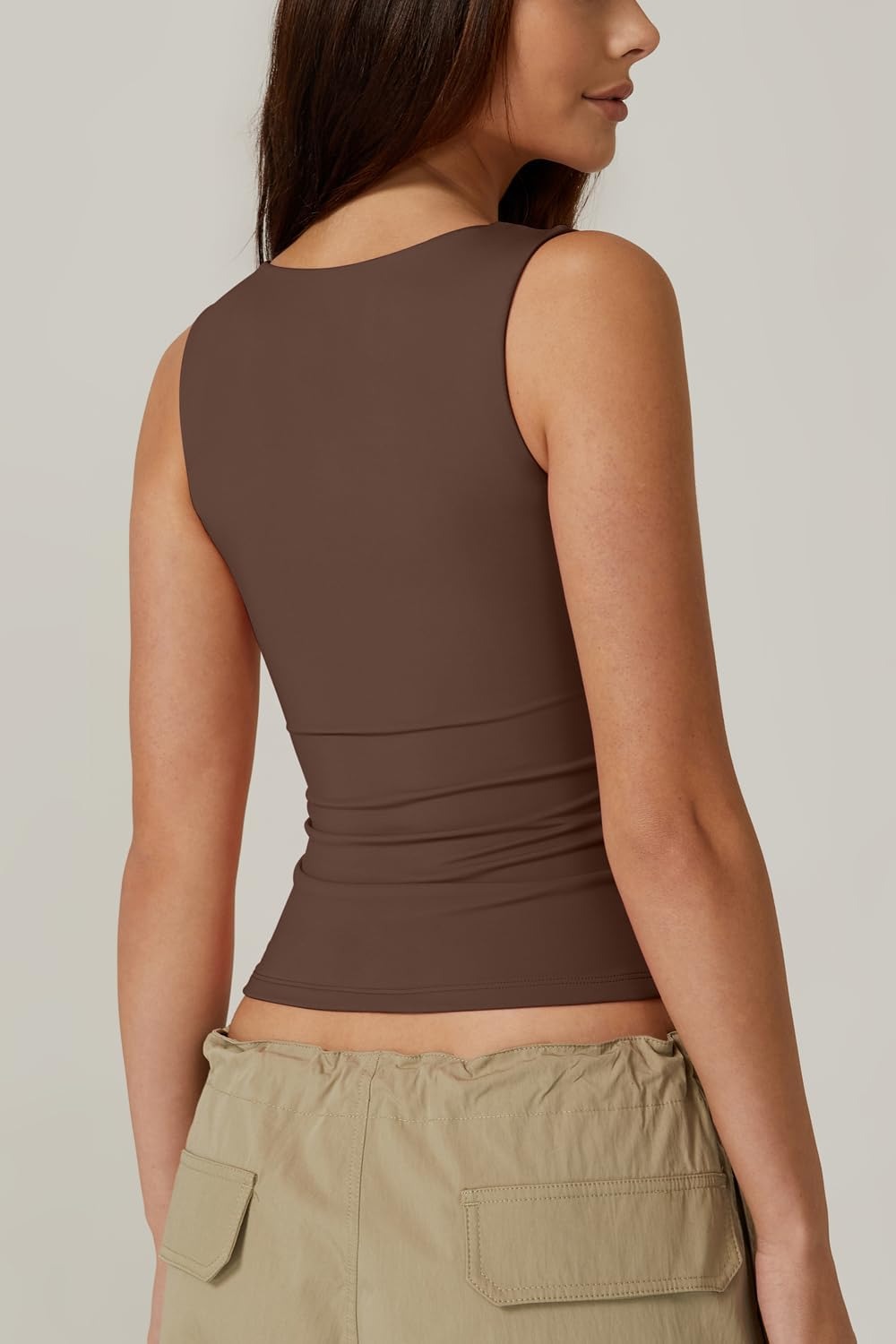 HOT SALE Women's Square Neck Sleeveless Double-Layer Tank Tops